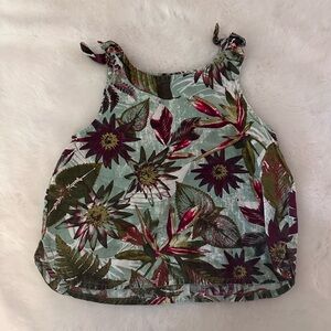 Floral Sleeveless Top with Bow Straps